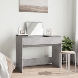 Coiffeuse avec miroir gris béton 100x45x76 cm 584343584343