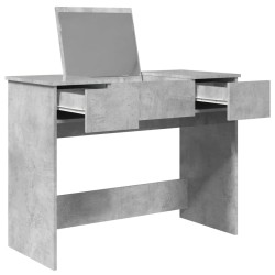 Coiffeuse avec miroir gris béton 100x45x76 cm 584343584343
