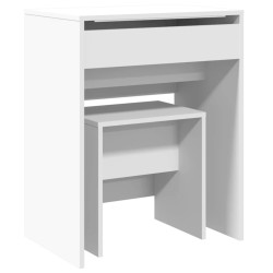 Coiffeuse et tabouret blanc 60x40x113,5 cm 584345584345