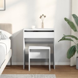 Coiffeuse et tabouret blanc 60x40x113,5 cm 584345584345