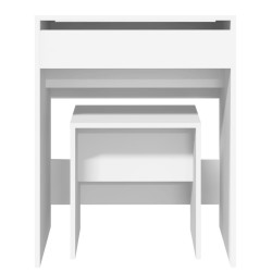 Coiffeuse et tabouret blanc 60x40x113,5 cm 584345584345