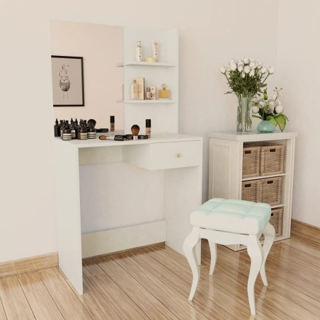 Coiffeuse Bois d’ingénierie 75x40x141 cm Blanc 584347584347