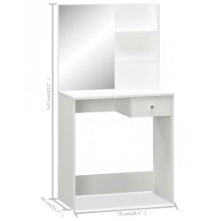 Coiffeuse Bois d’ingénierie 75x40x141 cm Blanc 584347584347