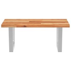 Étagère de vasque murale acier et bois massif d'acacia 584348584348