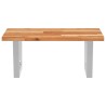 Étagère de vasque murale acier et bois massif d'acacia 584348584348