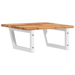 Étagère de vasque murale acier et bois massif d'acacia 584348584348