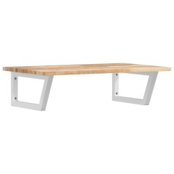 Étagère de vasque murale acier et bois massif d'acacia 584352584352
