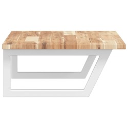 Étagère de vasque murale acier et bois massif d'acacia 584352584352