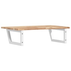 Étagère de vasque murale acier et bois massif d'acacia 584352584352