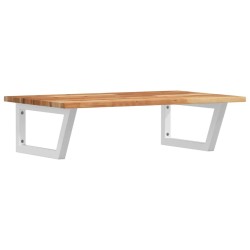 Étagère de vasque murale acier et bois massif d'acacia 584353584353