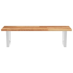 Étagère de vasque murale acier et bois massif d'acacia 584353584353