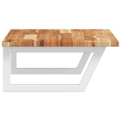 Étagère de vasque murale acier et bois massif d'acacia 584353584353