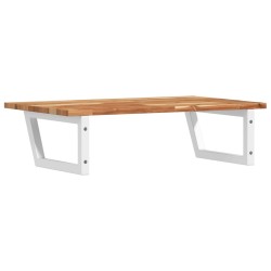 Étagère de vasque murale acier et bois massif d'acacia 584353584353