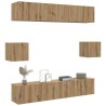 Ensemble de meuble TV mural 6 pcs chêne artisanal 584354584354