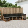 Ensemble de canapés d'extérieur 7 pcs Naturel et noir 584361584361