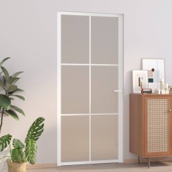 Porte intérieure 93x201,5 cm Blanc Verre mat et aluminium 584370584370