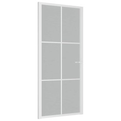 Porte intérieure 93x201,5 cm Blanc Verre mat et aluminium 584370584370