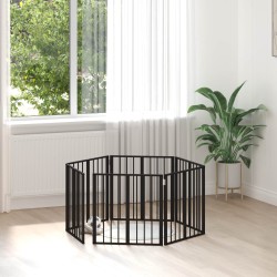 Porte pour chien 6 pcs Noir 60 x 60 cm Acier galvanisé 584372584372