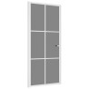 Porte intérieure 93x201,5 cm Blanc Verre ESG et aluminium 584373584373