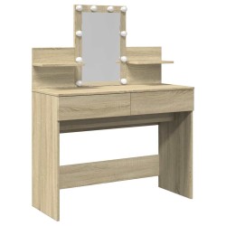 Coiffeuse avec LED chêne sonoma 100x40x130 cm 584376584376
