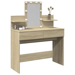 Coiffeuse avec LED chêne sonoma 100x40x130 cm 584376584376