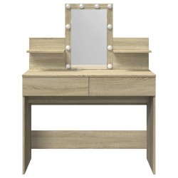 Coiffeuse avec LED chêne sonoma 100x40x130 cm 584376584376