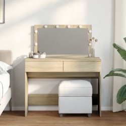 Coiffeuse avec LED chêne sonoma 100x40x120 cm 584378584378