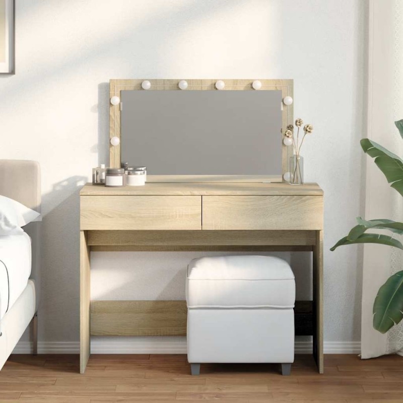 Coiffeuse avec LED chêne sonoma 100x40x120 cm 584378584378
