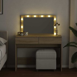 Coiffeuse avec LED chêne sonoma 100x40x120 cm 584378584378