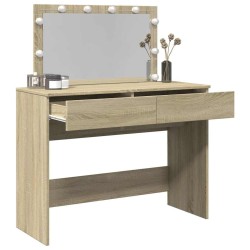 Coiffeuse avec LED chêne sonoma 100x40x120 cm 584378584378