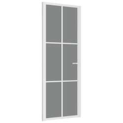 Porte intérieure 76x201,5 cm Blanc Verre ESG et aluminium 584381584381