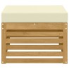 Pouf d'Extérieur Bois d'Acacia Massif Blanc 584382584382