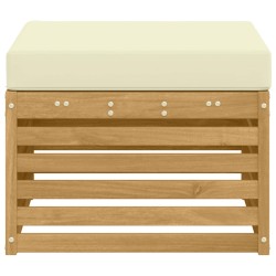 Pouf d'Extérieur Bois d'Acacia Massif Blanc 584382584382