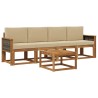 Ensemble de canapés d'extérieur avec coussin 4 pcs Naturel 584383584383