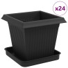 Pots de plantes 24 pcs Noir 16 x 16 x 14 cm Plastique 584385584385