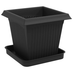 Pots de plantes 24 pcs Noir 16 x 16 x 14 cm Plastique 584385584385