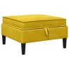 Pouf avec Rangement Jaune Velours 584386584386