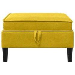 Pouf avec Rangement Jaune Velours 584386584386