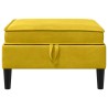 Pouf avec Rangement Jaune Velours 584386584386