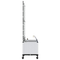 Porte-plante de jardin avec irrigation et roues 2 pc Blanc PP 584389584389