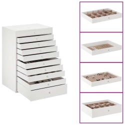 Coffret à bijoux 10 niveaux avec porte-montres Blanc 29 x 20,5 x 40,5 cm 584390584390