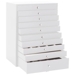 Coffret à bijoux 10 niveaux avec porte-montres Blanc 29 x 20,5 x 40,5 cm 584390584390