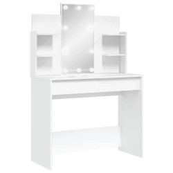 Coiffeuse avec lumières LED blanc 96x40x142 cm 584393584393