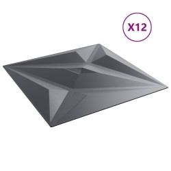 Panneaux muraux Étoile 12 pcs Gris Étoile 50 x 50 cm Mousse XPS 584404584404