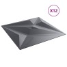 Panneaux muraux Étoile 12 pcs Gris Étoile 50 x 50 cm Mousse XPS 584404584404