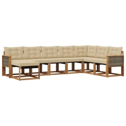 Ensemble de canapés d'extérieur 8 pcs Naturel et Beige 584408584408