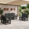 Ensemble de canapés d'extérieur 7 pcs Noir et Gris foncé 584412584412