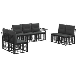 Ensemble de canapés d'extérieur 7 pcs Noir et Gris foncé 584412584412