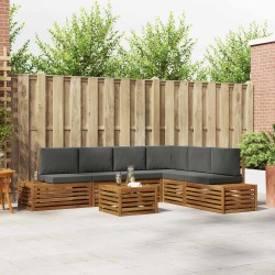 Ensemble de canapés d'extérieur 7 Pièce Naturel et Anthracite 584413584413