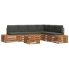 Ensemble de canapés d'extérieur 7 Pièce Naturel et Anthracite 584413584413